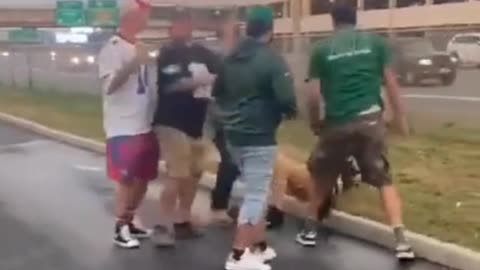 Passionate Sport Fans Brawl