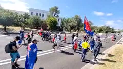 Raw footage of today's march in Canberra