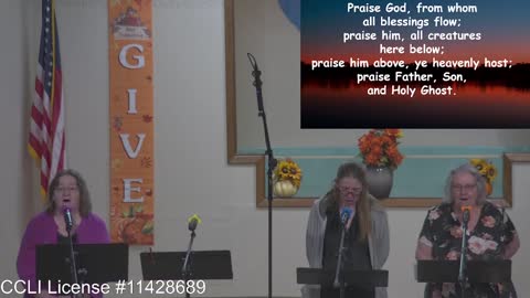 Moose Creek Baptist Church Sing “Doxology” During Service 11-20-2022