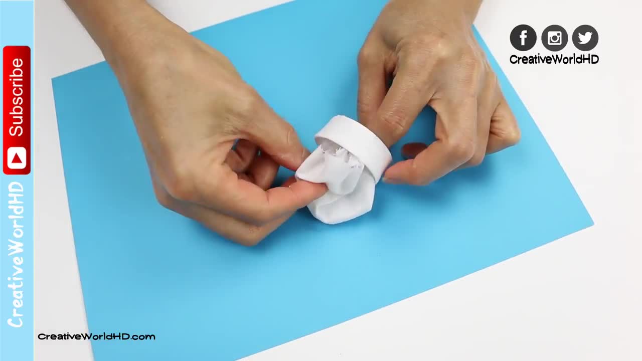 How to Make Miniature Chef's Hat /Barbie Style NO Sew Very EASY