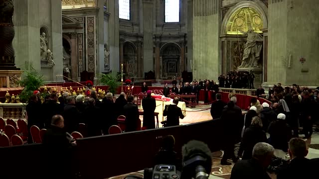 Former Pope Benedict's body lays in state