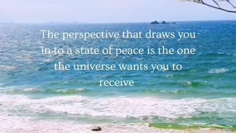~ Choose the perspective that draws you in to a state of peace.