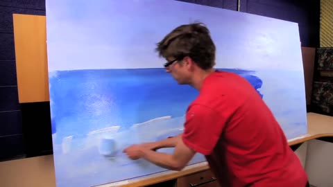 How to Paint Water On A Beach - Mural Joe