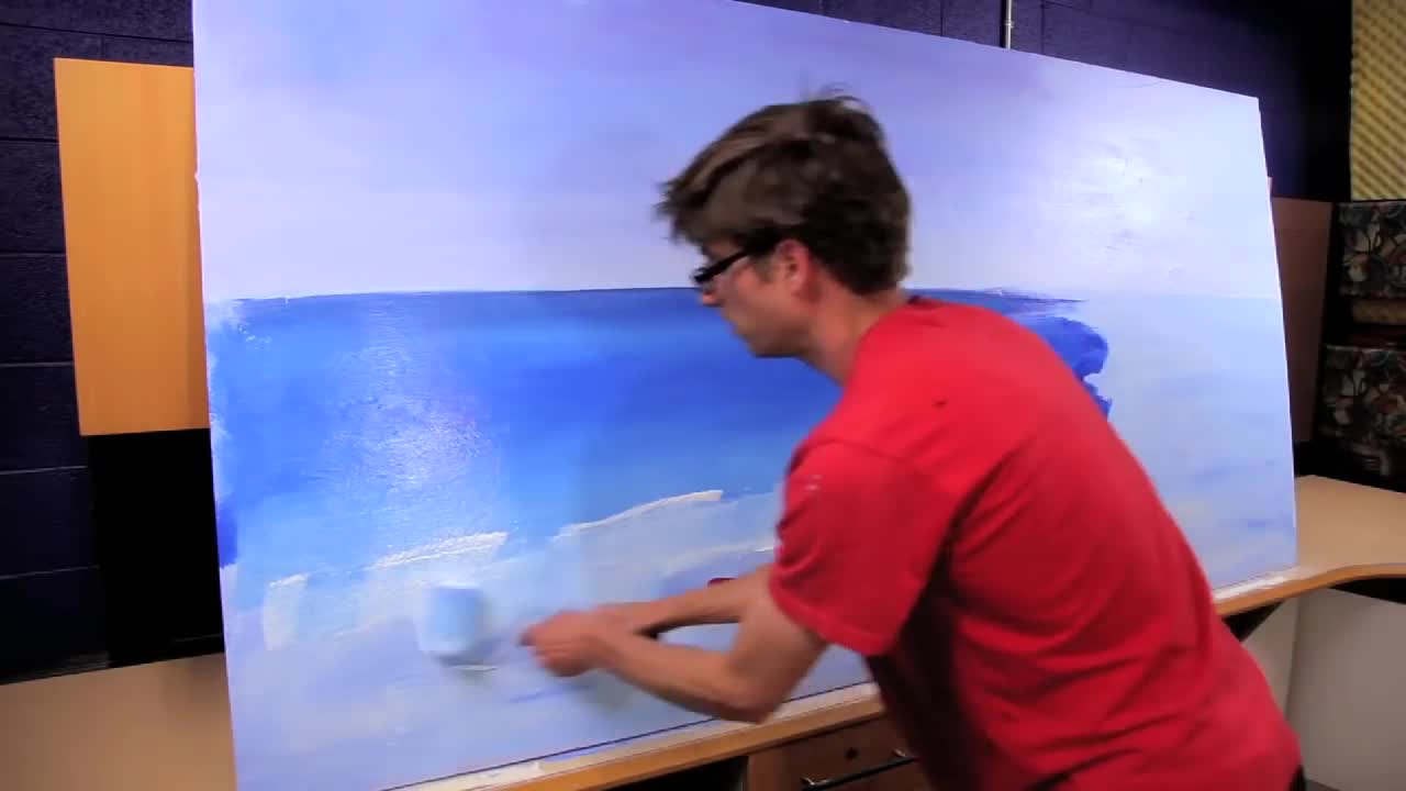 How to Paint Water On A Beach - Mural Joe