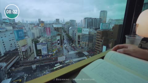 2-HOUR STUDY WITH ME calm piano A Rainy Day in Shibuya Tokyo with countdown alarm