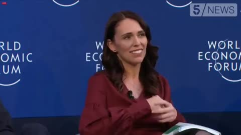 New Zealand tyrant Jacinda Arden at the world economic forum in 2019 talking about the countries high suicide rates, appearing disturbingly cheery about it!