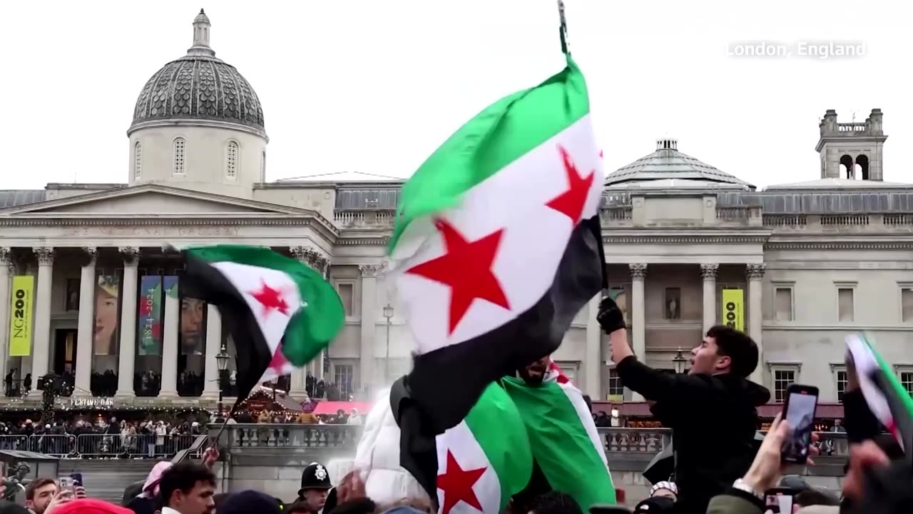 Syrians abroad celebrate the fall of ousted President Bashar al-Assad
