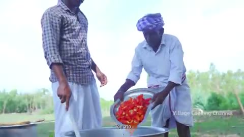 VILLAGE MARRIAGE FOOD | Mutton Curry | Fish Fry | Boiled Egg Raththa Poriyal