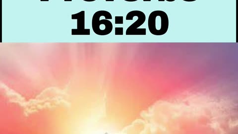 Daily Bible Verse - Proverbs 16:20