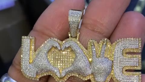 10K Yellow Gold 1.88CTW DIAMOND “LOVE” PENDANT