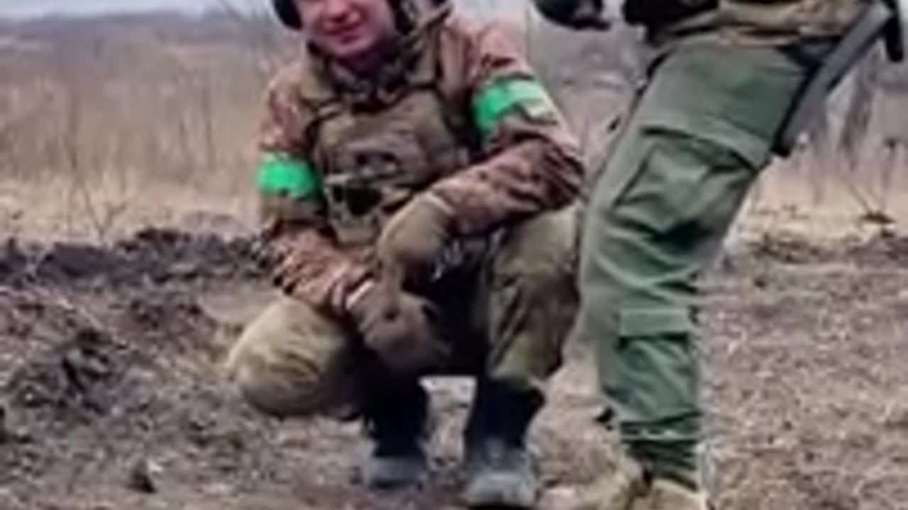 Ukrainian soldiers are shooting baseball videos