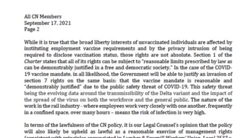 PART 2 - Emergency CN Rail union meeting - forced vaccinations