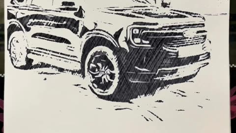Make a car drawing video by hand