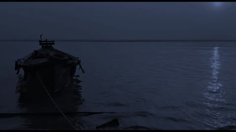 Beautiful night setting beside on the river