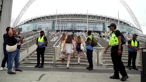 Security in place outside Taylor Swift concert at Wembley Stadium