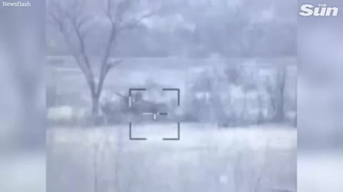 Ukrainian troops blow up Russian tank using American Javelin missiles