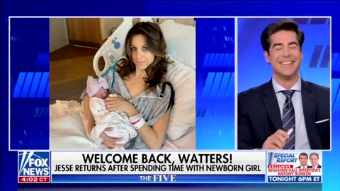 Gutfeld Makes Tucker Carlson Joke As He Welcomes Back Watters From His Paternity Leave