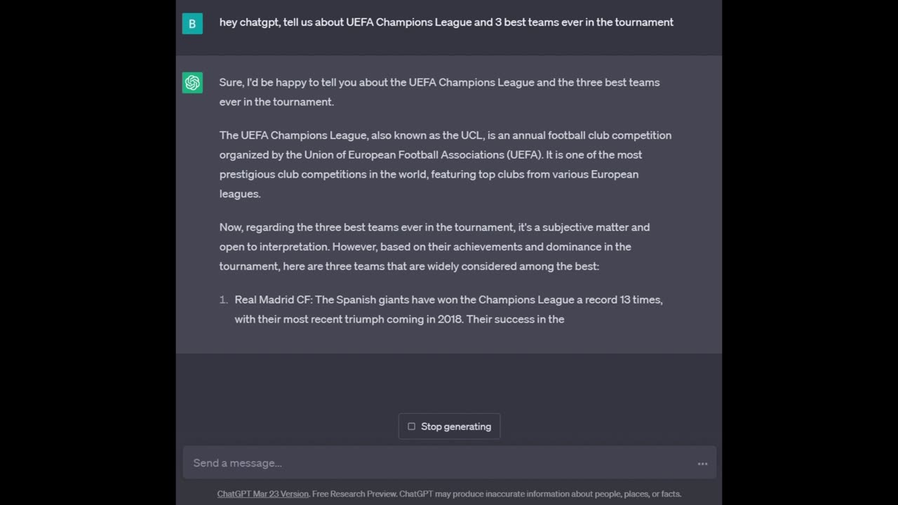 ChatGPTsays: Top 3 Best Teams in UEFA Champions League History