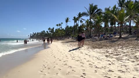 🇦🇱 Chilling at the beach Punta Cana _beach walk 4K --