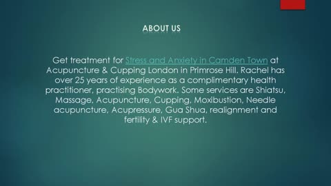 Get treatment for Stress and Anxiety in Camden Town