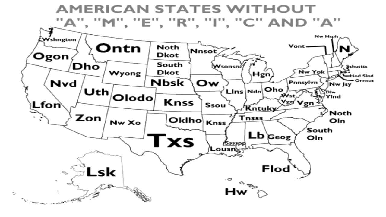 American States Without A, M, E, R, I, C And A