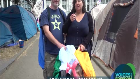 Peaceful Protest in Wellington - Eoin and Wanda leave NZ