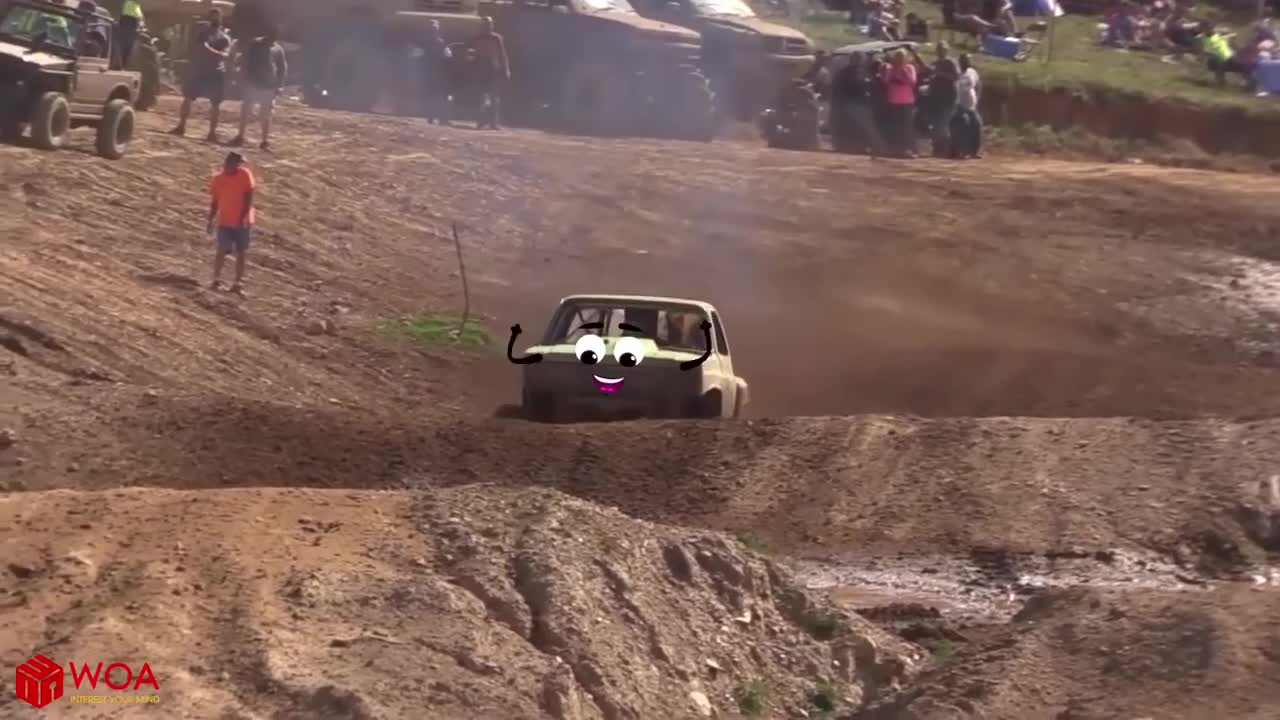 Funny Car Wars - Demolition Derby Hardest Hits - Banger Racing Angmering Raceway - Woa Doodles