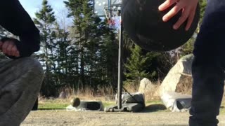 Playing Basketball Outside