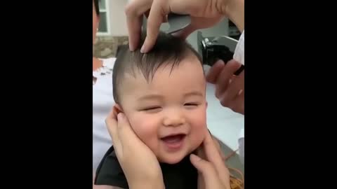 Adorable Baby's Reaction to Haircut