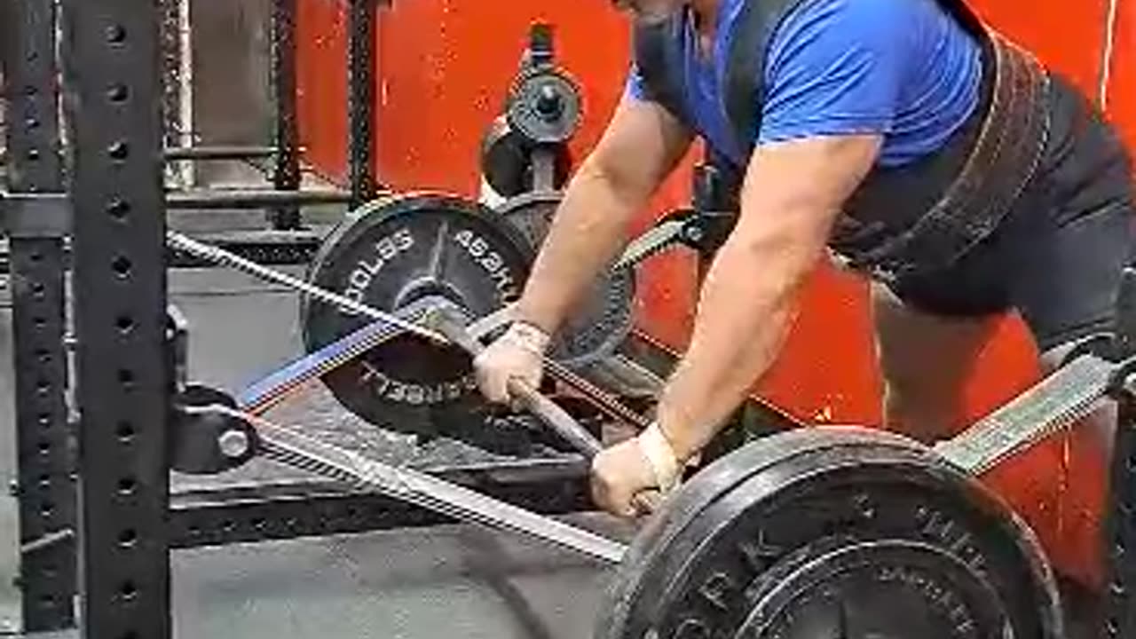 18" DL, 380 lbs bar weight + orange & blue bands 2/17/23