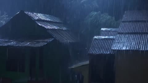Sleep Soon With Heavy Rain & Thunder Sounds at Night - Rain Sounds for Sleep | Meditation & Study