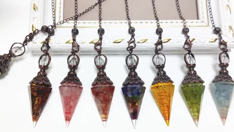 CSJA 7 Chakra Healing Crystals Pendulum for Dowsing Divination Quartz Natural