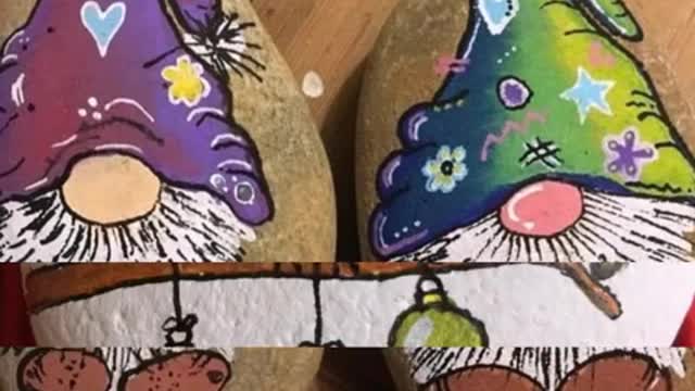 Diy creative stone pebble stone painting designs