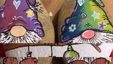 Diy creative stone pebble stone painting designs