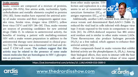 THE WORLD OF VENOM BASED PHARMA PRODUCTS DR. 'BRYAN ARDIS'