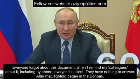 The war was not started by us, but in 2014 by the Ukrainian authorities