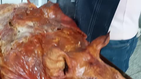 Churrasco de porco assado