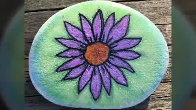 30 stunning floral rock stone painting ideas