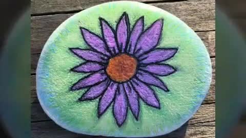 30 stunning floral rock stone painting ideas