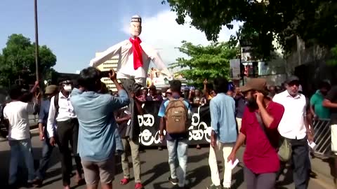 Sri Lankans protest Wickremesinghe's presidency bid