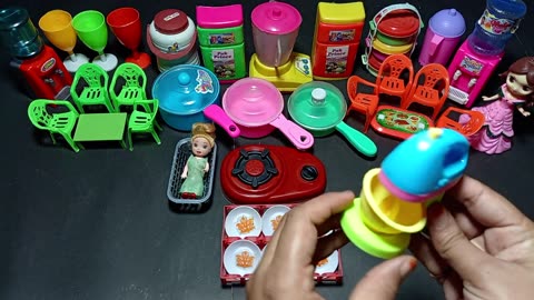 Unboxing miniature kitchen toy hey kitty Kitchen set plastic mini kitchen set