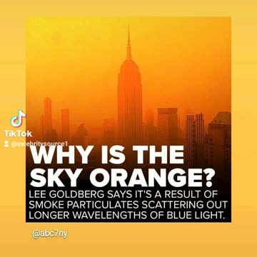 Skyscrapers cover orange cloud os smoke like darken the sky