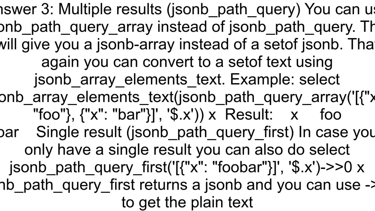 How get the value of a jsonb object as text with jsonb_path_query