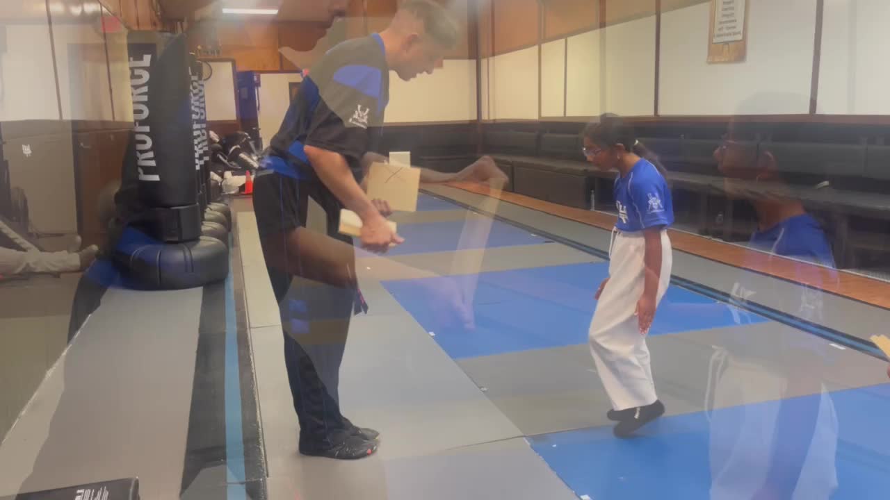 Right hand 1st time breaking with palm strike