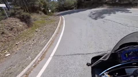 Yamaha R6 firing on all guns, driving aggressively!