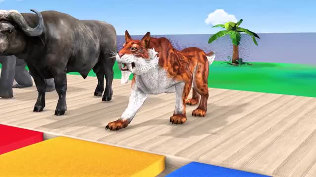 Choose Right Drink with Eleph Dinosaur buffalo Wild Animals Games_Cut