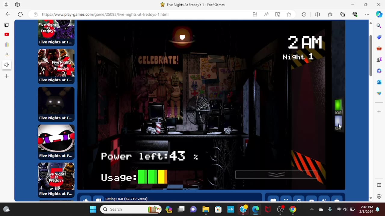 how long can i survival in fnaf