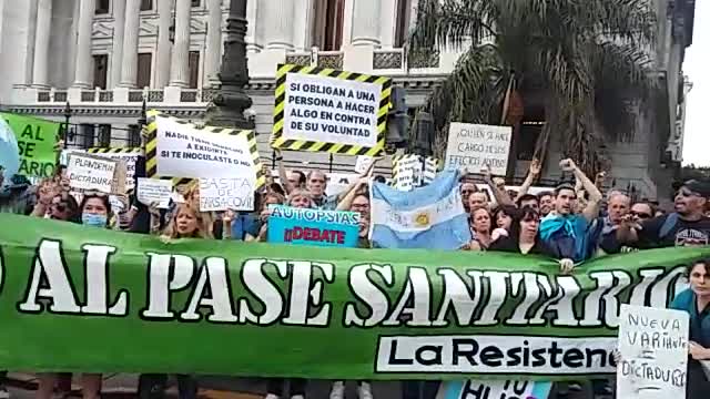 Argentina vaccine passport/mandate protest Dec. 4, 2021