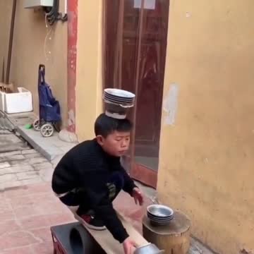 The boy doing the circus