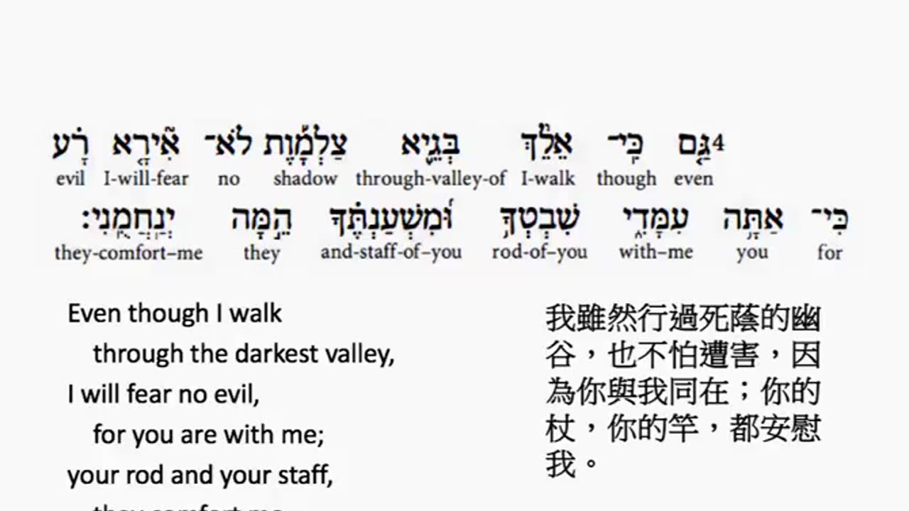 psalm 23 in hebrew _ salmo 23 en hebreo